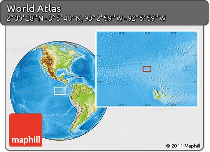 Physical Location Map of the Area around 2° 48' 4" N, 92° 34' 29" W