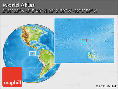 Physical Location Map of the Area around 2° 48' 4" N, 92° 34' 29" W