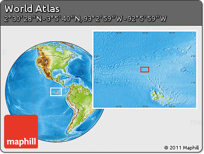 Physical Location Map of the Area around 2° 48' 4" N, 92° 34' 29" W