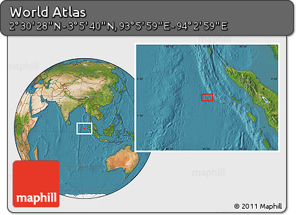 Satellite Location Map of the Area around 2° 48' 4" N, 93° 34' 29" E