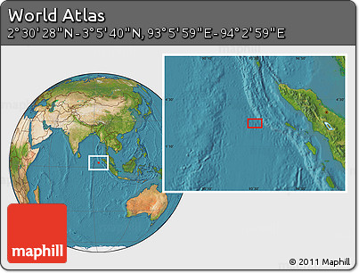 Satellite Location Map of the Area around 2° 48' 4" N, 93° 34' 29" E
