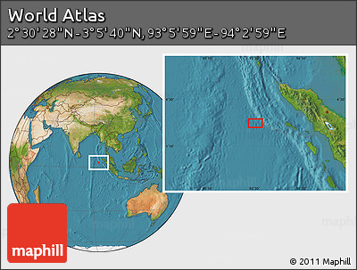 Satellite Location Map of the Area around 2° 48' 4" N, 93° 34' 29" E