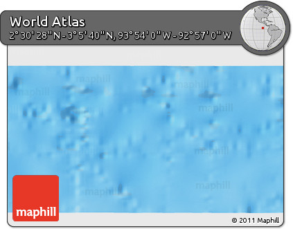 Physical 3D Map of the Area around 2° 48' 4" N, 93° 25' 30" W