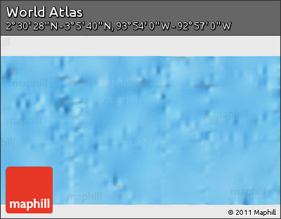 Physical 3D Map of the Area around 2° 48' 4" N, 93° 25' 30" W