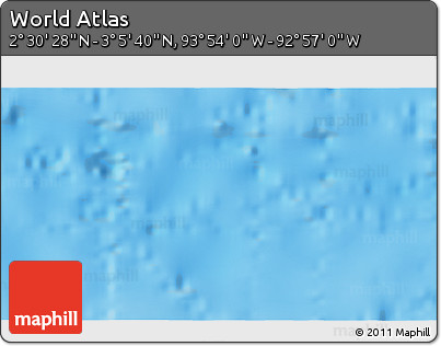 Physical 3D Map of the Area around 2° 48' 4" N, 93° 25' 30" W