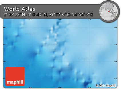 Shaded Relief Map of the Area around 2° 48' 4" N, 94° 25' 30" E