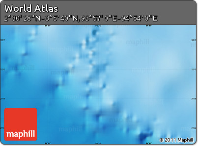 Shaded Relief Map of the Area around 2° 48' 4" N, 94° 25' 30" E