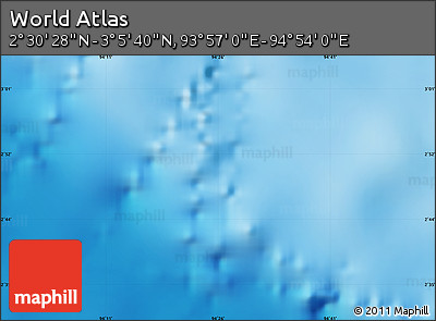 Shaded Relief Map of the Area around 2° 48' 4" N, 94° 25' 30" E