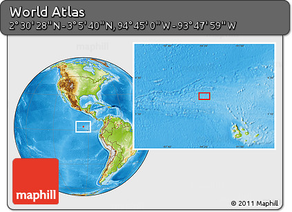 Physical Location Map of the Area around 2° 48' 4" N, 94° 16' 30" W