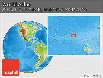 Physical Location Map of the Area around 2° 48' 4" N, 94° 16' 30" W