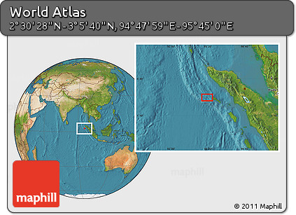 Satellite Location Map of the Area around 2° 48' 4" N, 95° 16' 30" E