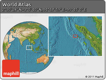 Satellite Location Map of the Area around 2° 48' 4" N, 95° 16' 30" E