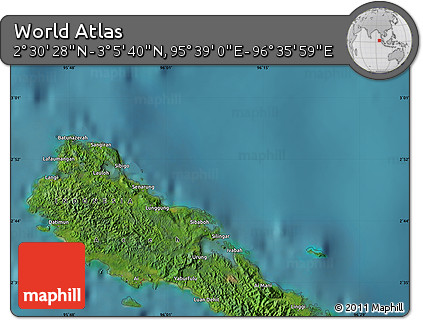 Satellite Map of the Area around 2° 48' 4" N, 96° 7' 30" E