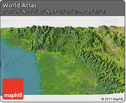 Satellite 3D Map of the Area around 2° 48' 4" N, 97° 49' 29" E