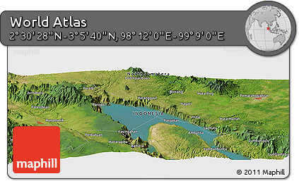Satellite Panoramic Map of the Area around 2° 48' 4" N, 98° 40' 30" E