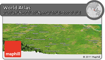 Satellite Panoramic Map of the Area around 2° 48' 4" N, 99° 31' 30" E