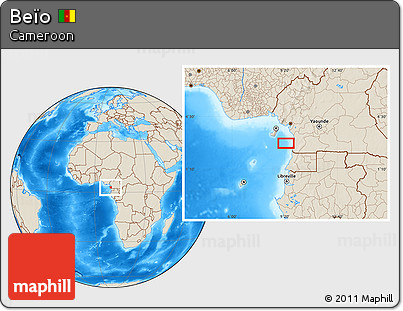 Shaded Relief Location Map of Beïo