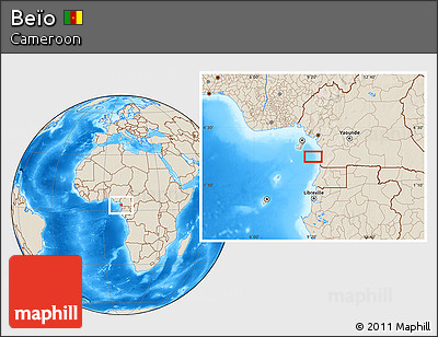 Shaded Relief Location Map of Beïo