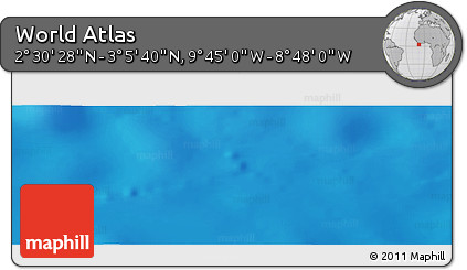Physical Panoramic Map of the Area around 2° 48' 4" N, 9° 16' 30" W