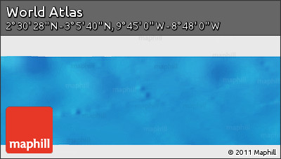 Physical Panoramic Map of the Area around 2° 48' 4" N, 9° 16' 30" W