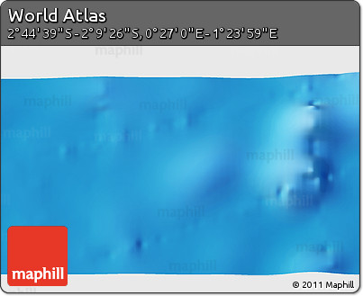 Shaded Relief 3D Map of the Area around 2° 27' 3" S, 0° 55' 29" E