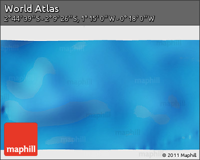 Physical 3D Map of the Area around 2° 27' 3" S, 0° 46' 30" W