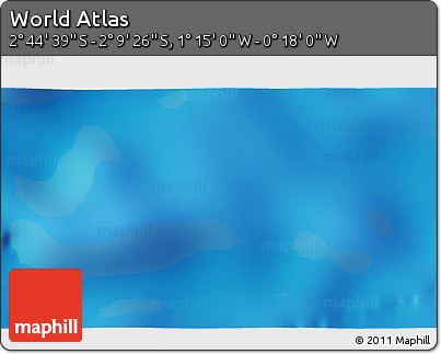 Physical 3D Map of the Area around 2° 27' 3" S, 0° 46' 30" W