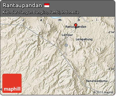 Shaded Relief Map of Rantaupandan