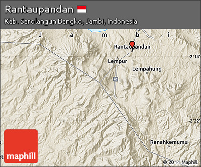 Shaded Relief Map of Rantaupandan