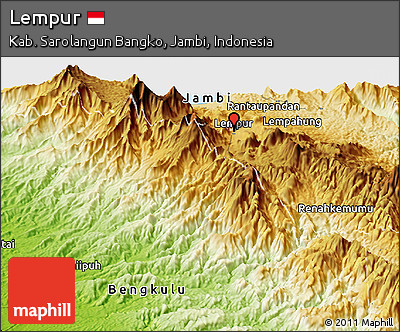 Physical Panoramic Map of Lempur