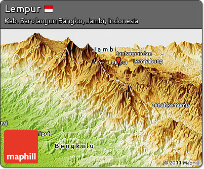 Physical Panoramic Map of Lempur