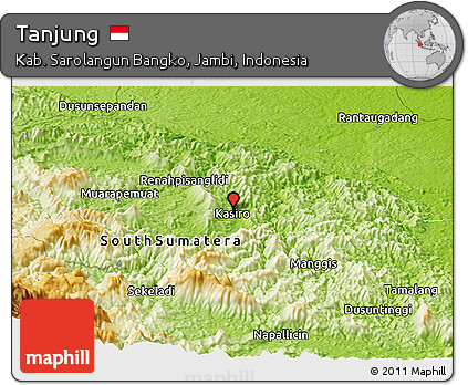 Physical Panoramic Map of Tanjung