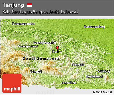 Physical Panoramic Map of Tanjung