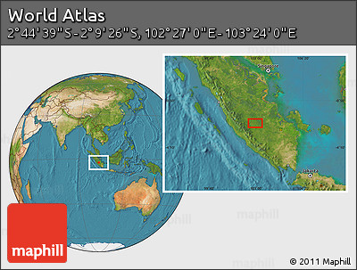 Satellite Location Map of the Area around 2° 27' 3" S, 102° 55' 30" E