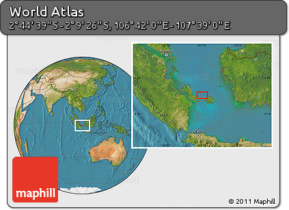 Satellite Location Map of the Area around 2° 27' 3" S, 107° 10' 30" E