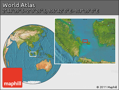 Satellite Location Map of the Area around 2° 27' 3" S, 107° 10' 30" E