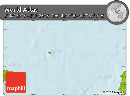 Physical Map of the Area around 2° 27' 3" S, 107° 10' 30" E