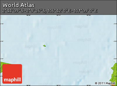 Physical Map of the Area around 2° 27' 3" S, 107° 10' 30" E