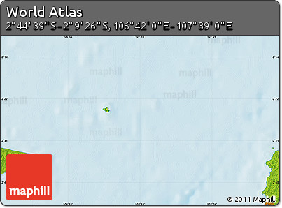 Physical Map of the Area around 2° 27' 3" S, 107° 10' 30" E