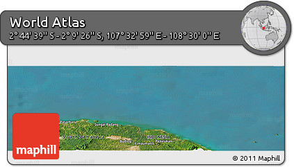 Satellite Panoramic Map of the Area around 2° 27' 3" S, 108° 1' 30" E