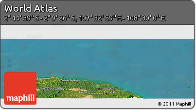 Satellite Panoramic Map of the Area around 2° 27' 3" S, 108° 1' 30" E