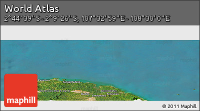 Satellite Panoramic Map of the Area around 2° 27' 3" S, 108° 1' 30" E