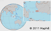 Gray Location Map of the area around 2° 27' 3" S, 109° 43' 29" E
