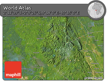 Satellite Map of the Area around 2° 27' 3" S, 10° 16' 30" E