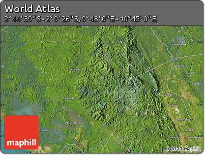 Satellite Map of the Area around 2° 27' 3" S, 10° 16' 30" E