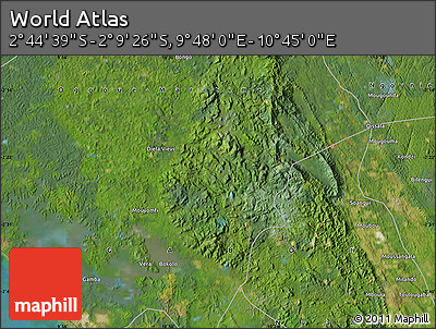 Satellite Map of the Area around 2° 27' 3" S, 10° 16' 30" E