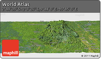 Satellite Panoramic Map of the Area around 2° 27' 3" S, 10° 16' 30" E