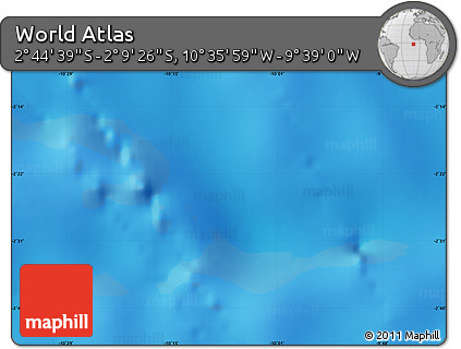 Physical Map of the Area around 2° 27' 3" S, 10° 7' 30" W