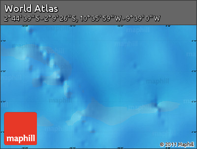 Physical Map of the Area around 2° 27' 3" S, 10° 7' 30" W