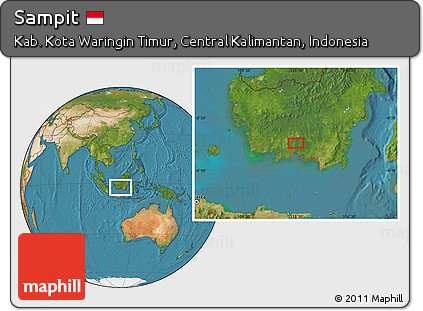 Satellite Location Map of Sampit